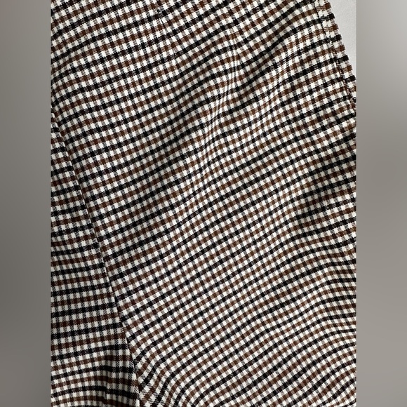 Zara Women Hi Rise Legging Plaid Side Zip Dress Pants Brown Size S NWT - Picture 5 of 15